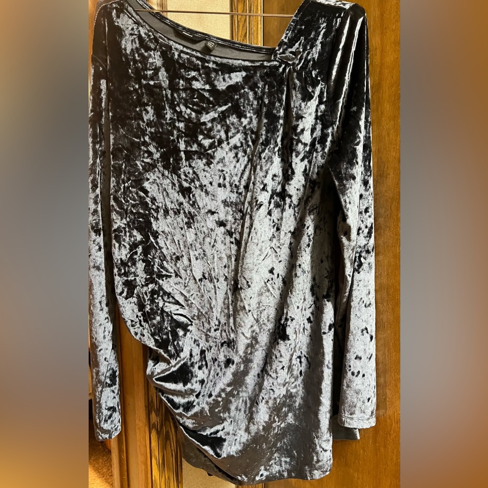 Betabrand Felicia Top Midnight Velvet,Long Sleeve Size XXL